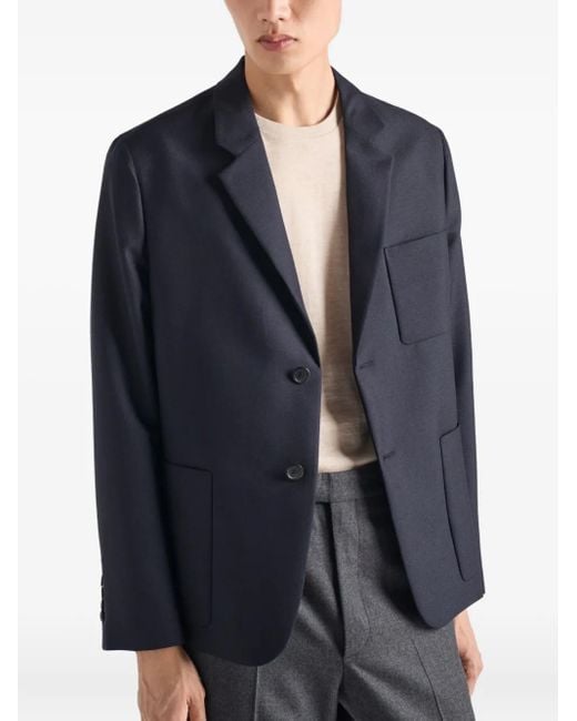 Blazer Con Bolsillo De Parche Prada de hombre de color Blue