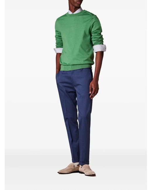 Paul Smith Blue Zip-Fly Cuffed Trousers for men