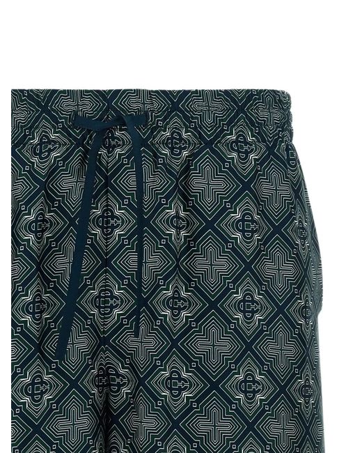 Casablanca Green Radiating Monogram-Pattern Shorts for men