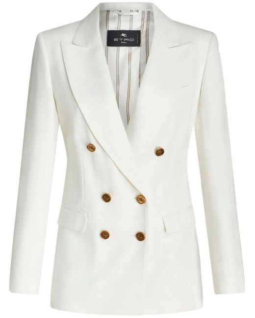 Etro White Double-Breasted Jacket