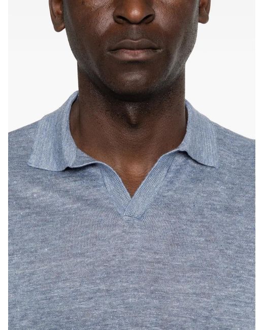 Gran Sasso Blue V-Neck T-Shirt for men