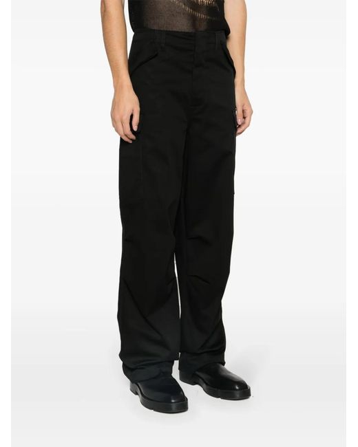 MSGM Black Cargo Pants for men