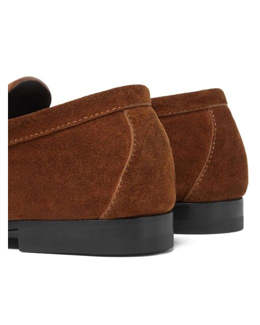 Versace Brown Medusa Suede Loafers