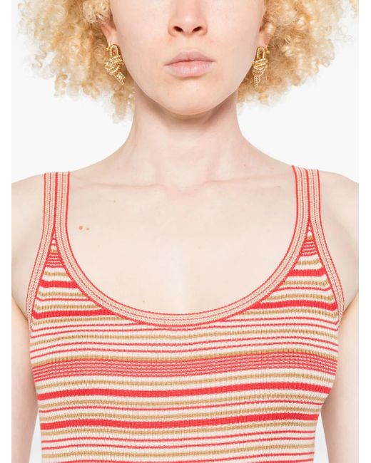 Top de tirantes a rayas Fendi de color Pink