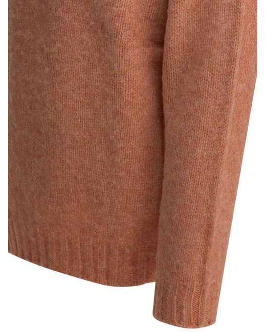 Beams Plus Brown Crew-Neck Sw for men