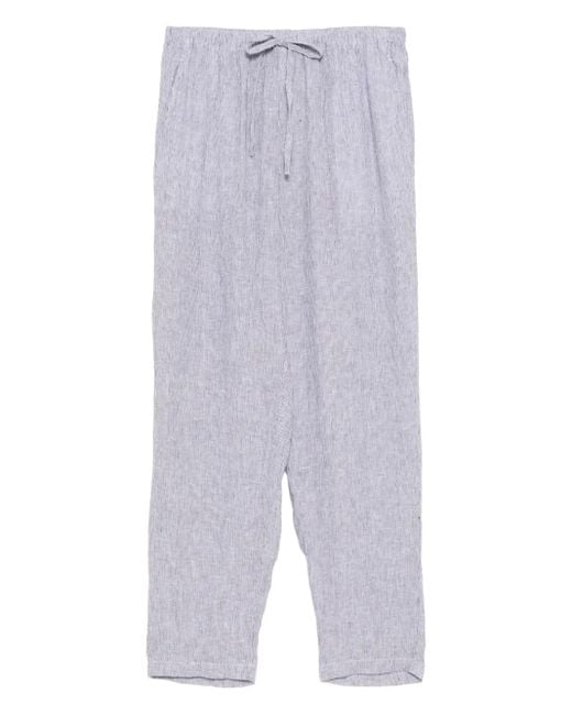 Eileen Fisher White Linen Cropped Trousers