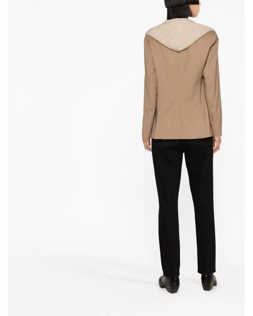 Fabiana Filippi Natural Hooded Single-Breasted Blazer