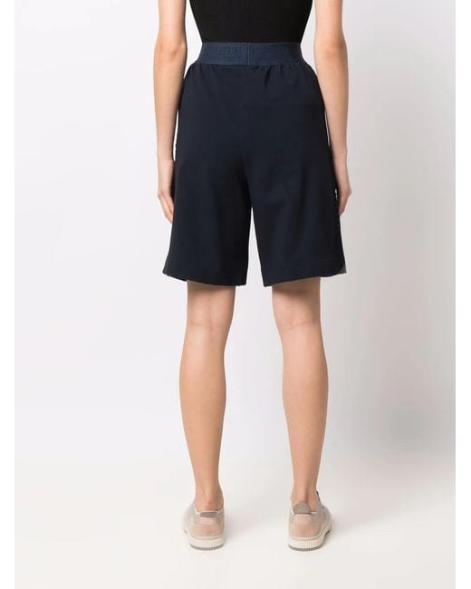 Alberta Ferretti Blue Cut-Out Detail Shorts