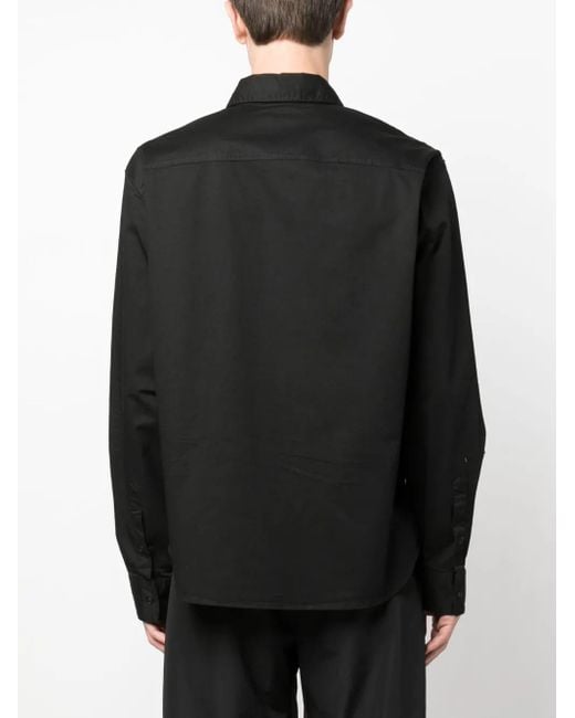 DSquared² Black Slogan-Embellished Long-Sleeve Shirt for men