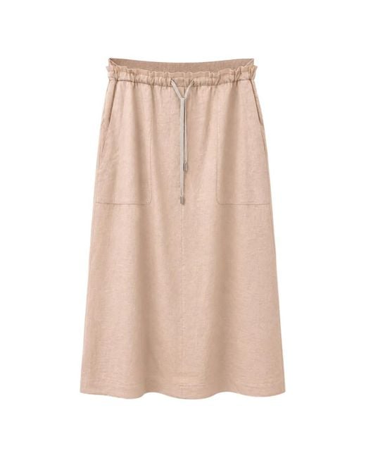 Gran Sasso Natural Drawstring Elasticated-Waist Skirt