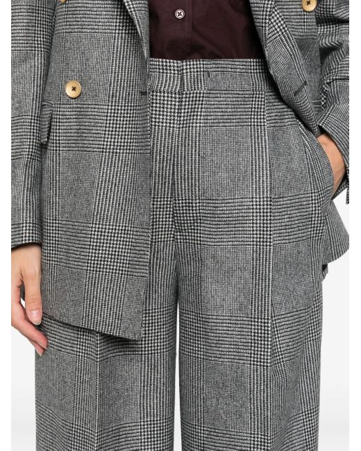 Tagliatore Gray Plaid-Pattern Double-Breasted Suit