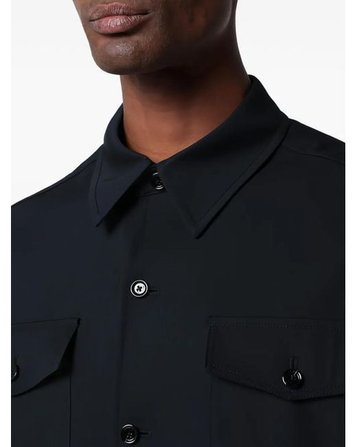 Lardini Blue Chest-Pocket Shirt Jacket for men