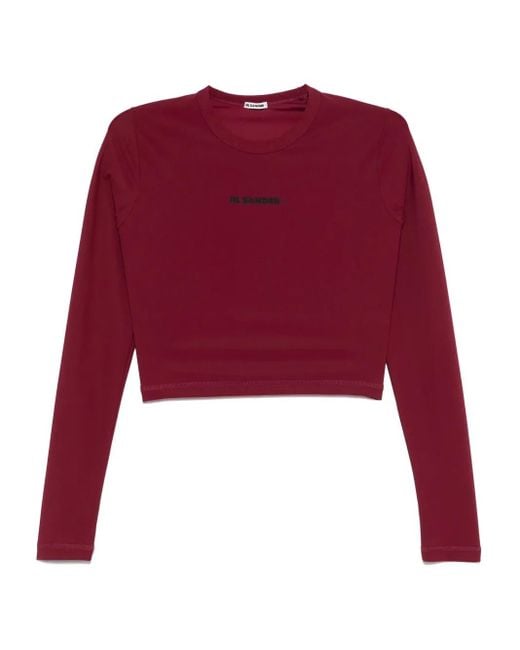 Jil Sander Red Cropped Swim Top