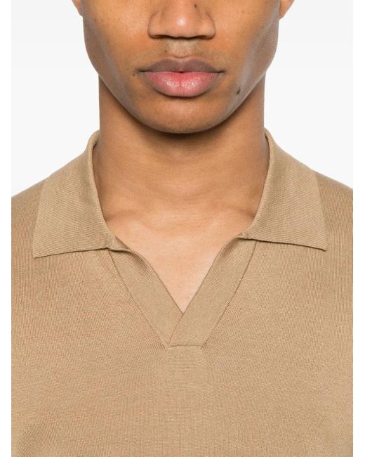 Mauro Ottaviani Gestricktes T-Shirt in Natural für Herren