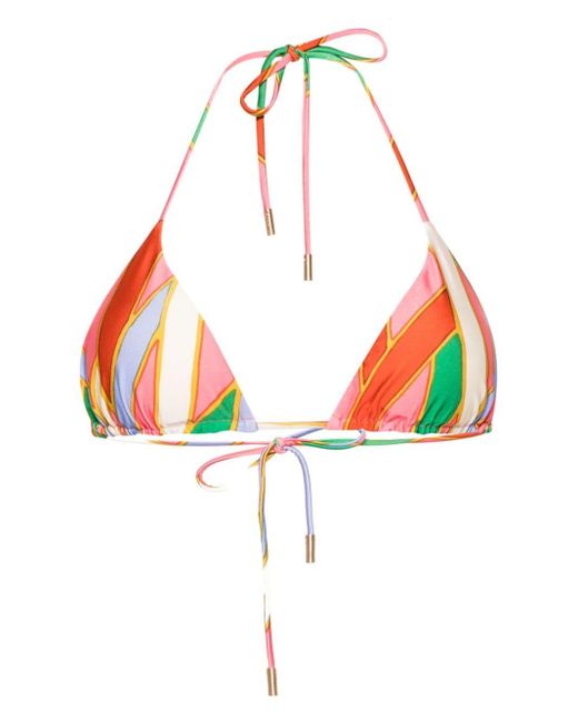 Top de bikini Estella con estampado abstracto Cult Gaia de color Red