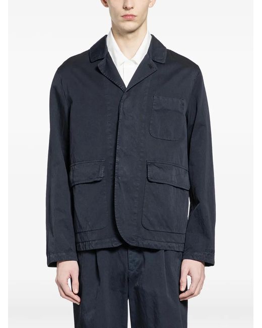 Massimo Osti Studio Blue Pocket Gabardine Blazer for men