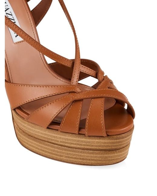 Aquazzura Brown Sandales Bonita Plateau