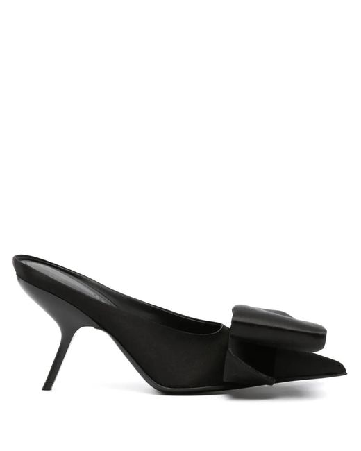 Ferragamo Black Pointed-Toe 90Mm Leather Mules