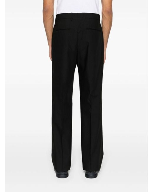 Tagliatore Black Tailored Wool Trousers for men