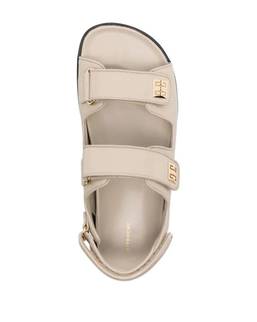 Givenchy White 4G-Plaque Leather Sandals