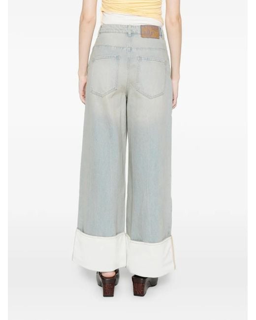 Adidas White Cuffed Light Denim Trousers