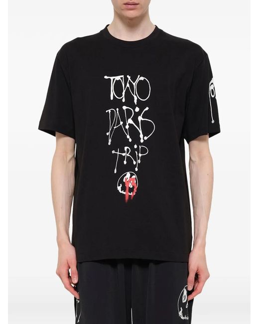 Y-3 Black Graphic-Print T-Shirt for men