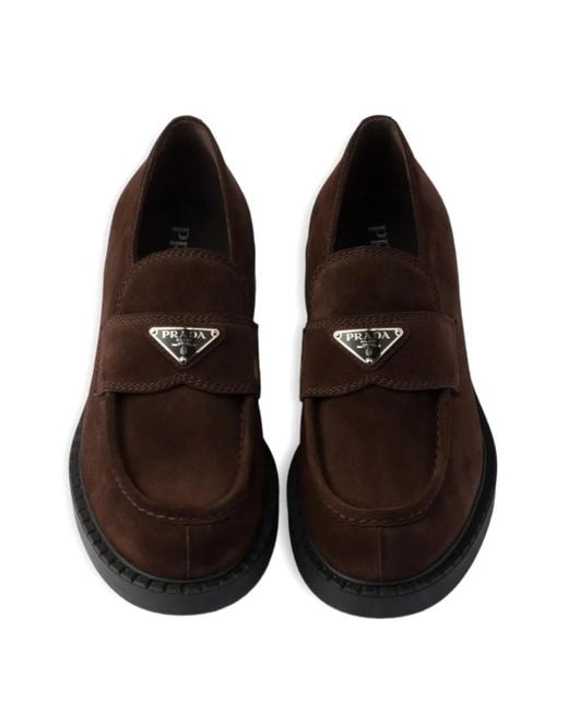 Prada Brown Chocolate Suede Loafers for men
