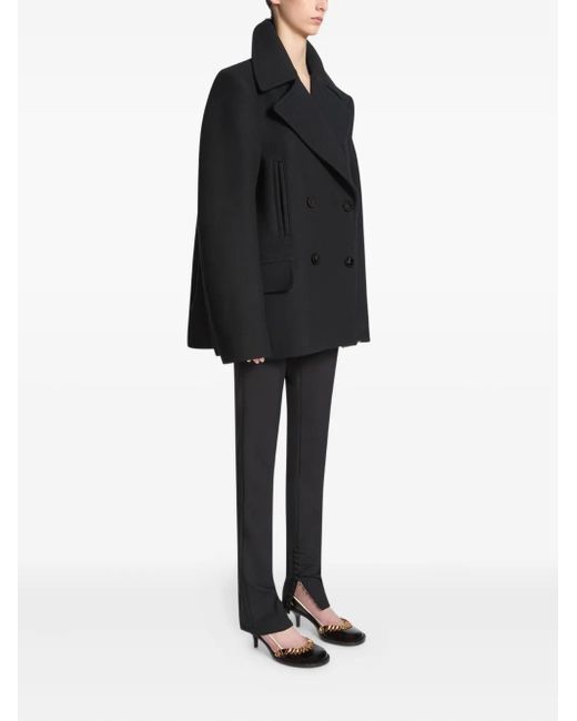 Dries Van Noten Black Double-Breasted Wool-Blend Jacket