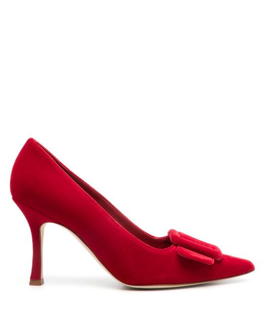 Manolo Blahnik Red 90Mm Maysale Pumps