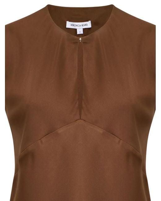 Veronica Beard Brown Sparrow V-Neck Blouse
