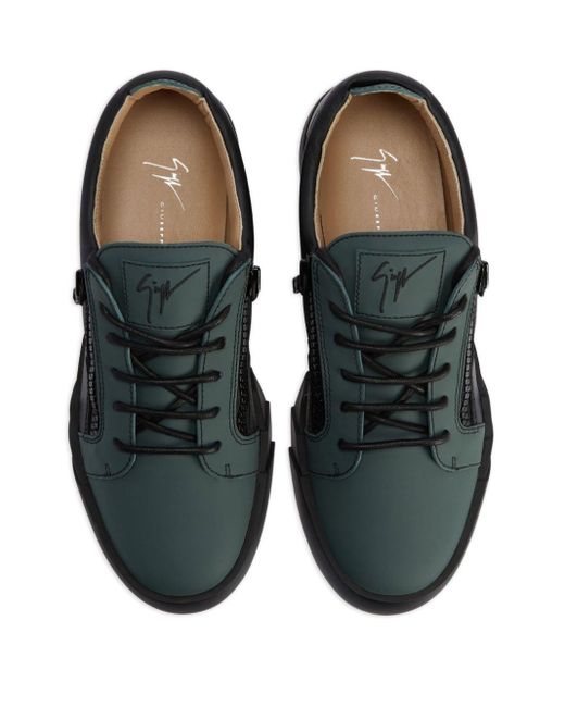 Giuseppe Zanotti Black Low-top Leather Zip-up Sneakers for men