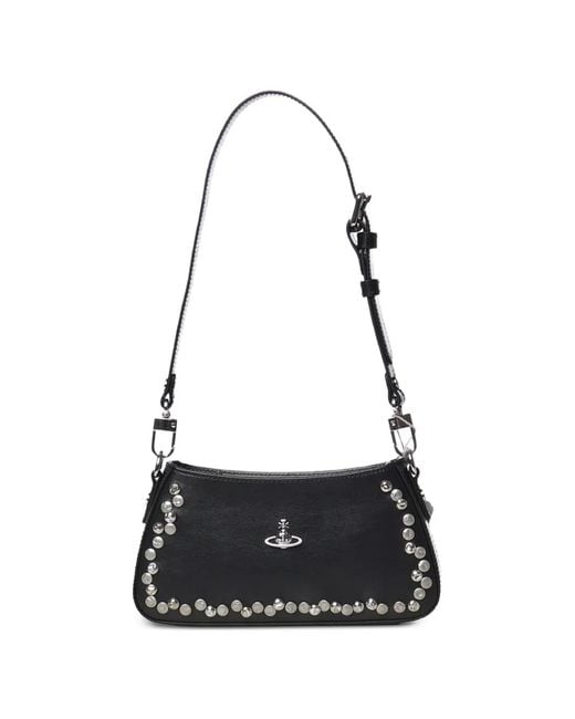 Vivienne Westwood White Orb-Plaque Stud-Embellished Shoulder Bag