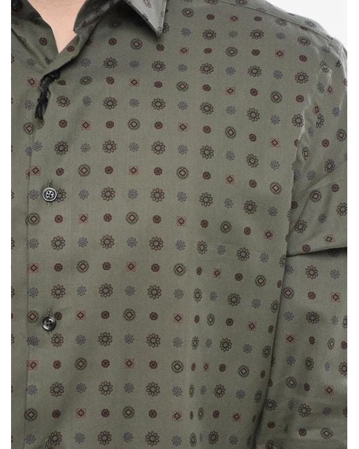 Corneliani Green Chemise En Coton for men