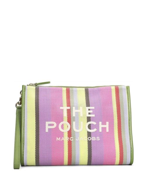 Marc Jacobs Pink The Pouch Striped Clutch Bag