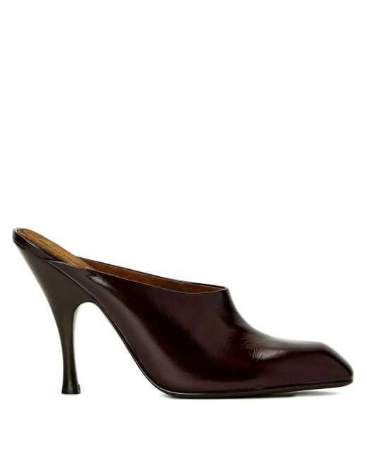Khaite Brown 100Mm Colt Square-Toe Heeled Mules