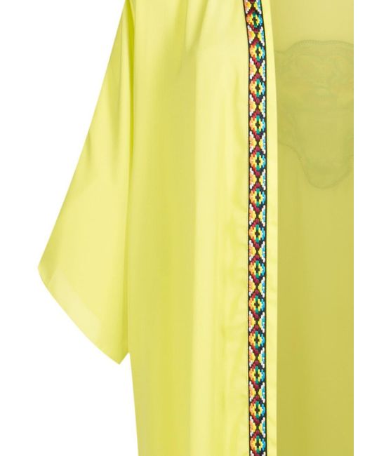 Kimono largo con ribetes en contraste Olympiah de color Yellow