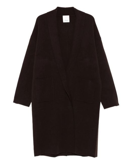 Allude Black Open-Front Coat