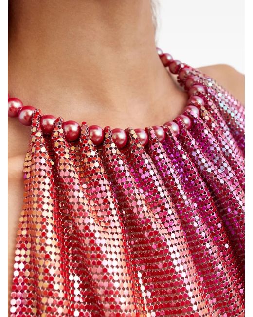 Nue Red Sequined Mini Dress