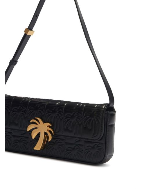 Palm Angels Black Palm-tree-plaque Leather Bag