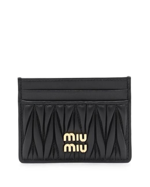 Miu Miu Black Matelassé Card Holder