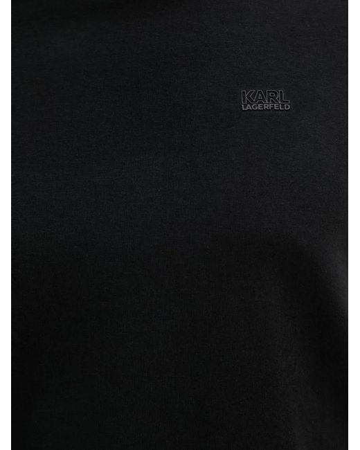 Karl Lagerfeld Black Logo-Print T-Shirt for men