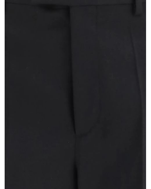 Valentino Garavani Black Natté-Wool Trousers for men