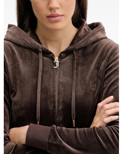 Juicy Couture Black Hooded Zip Top