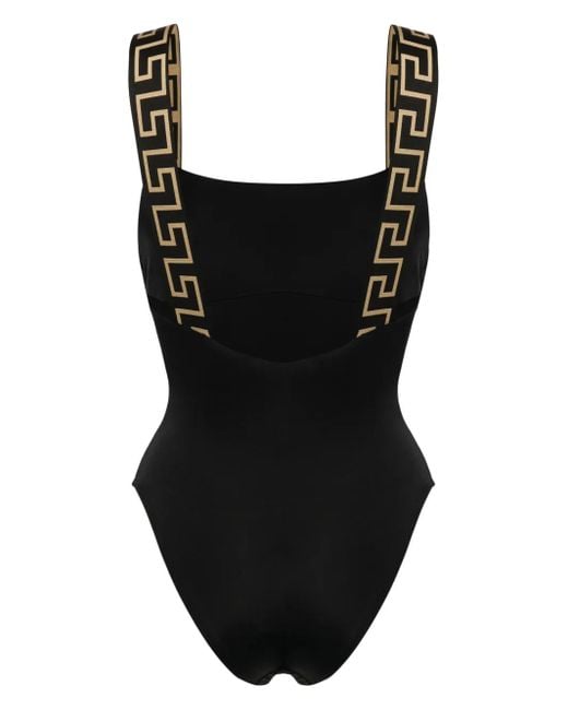 Versace Black Greca Swimsuit