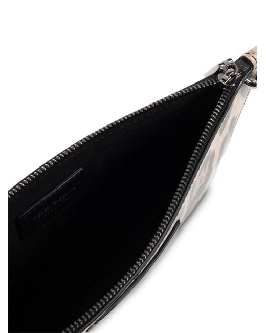 Dolce & Gabbana Gray Leopard-Print Clutch Bag for men