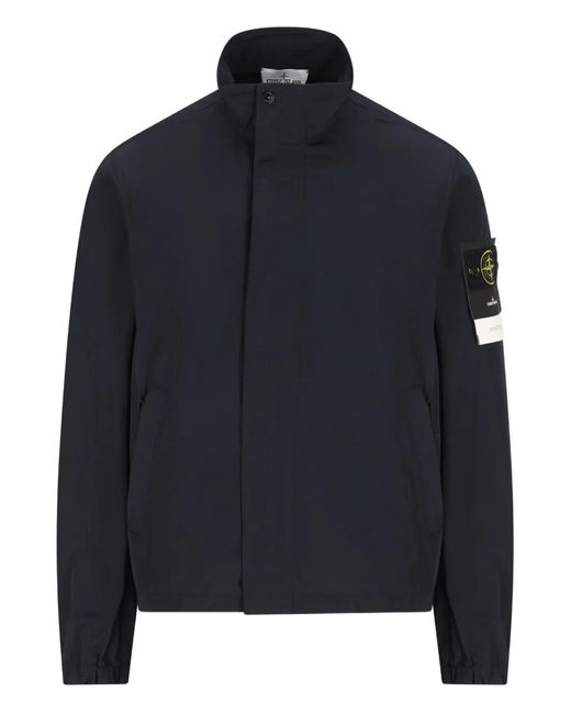 Stone Island Blue Zipped Blouson Jacket for men