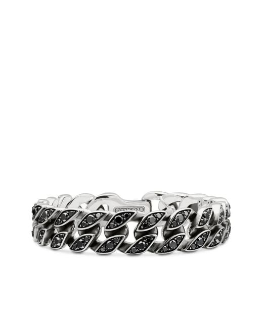 David Yurman White Sterling Curb Chain Bracelet (14.5Mm) for men