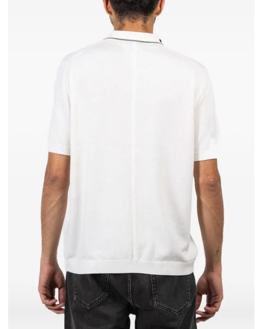 Rag & Bone White Crawford Buttoned Polo Shirt for men