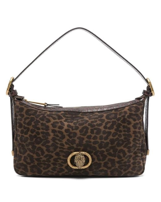 Kurt Geiger Brown Chelsea Animal-Print Shoulder Bag