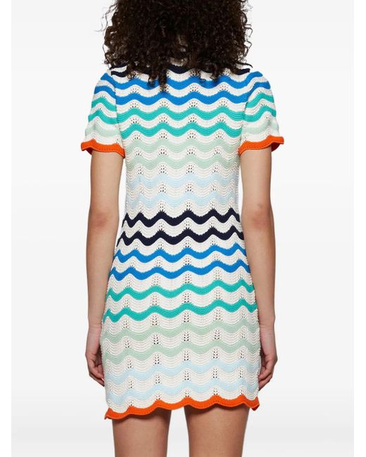 casablanca knitted dress Casablanca Crochet Knit Mini Dress With Patches  Balardi